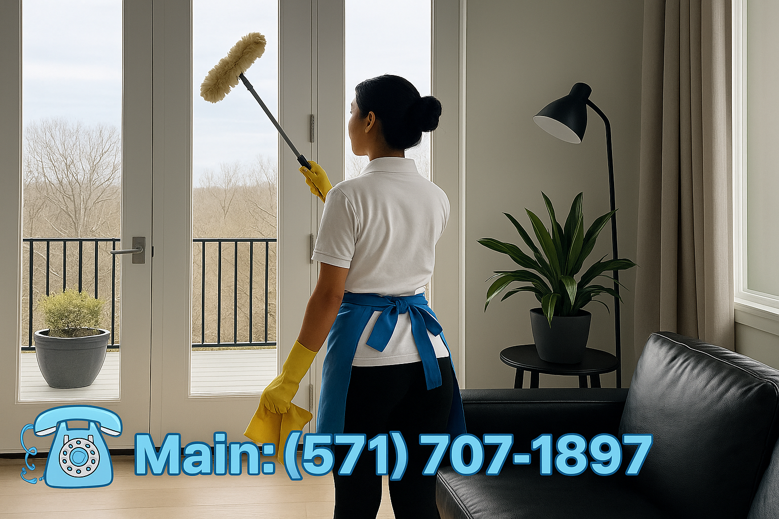 Professional cleaning service team working in a Northern Virginia home in Fairfax and Loudoun County